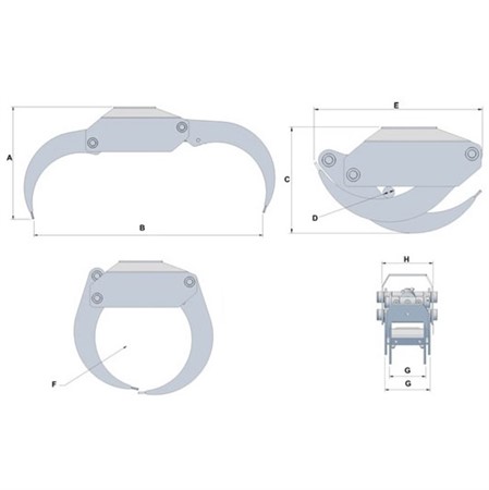 Grapple We-20B 4G with flange / sleeve 50 mm